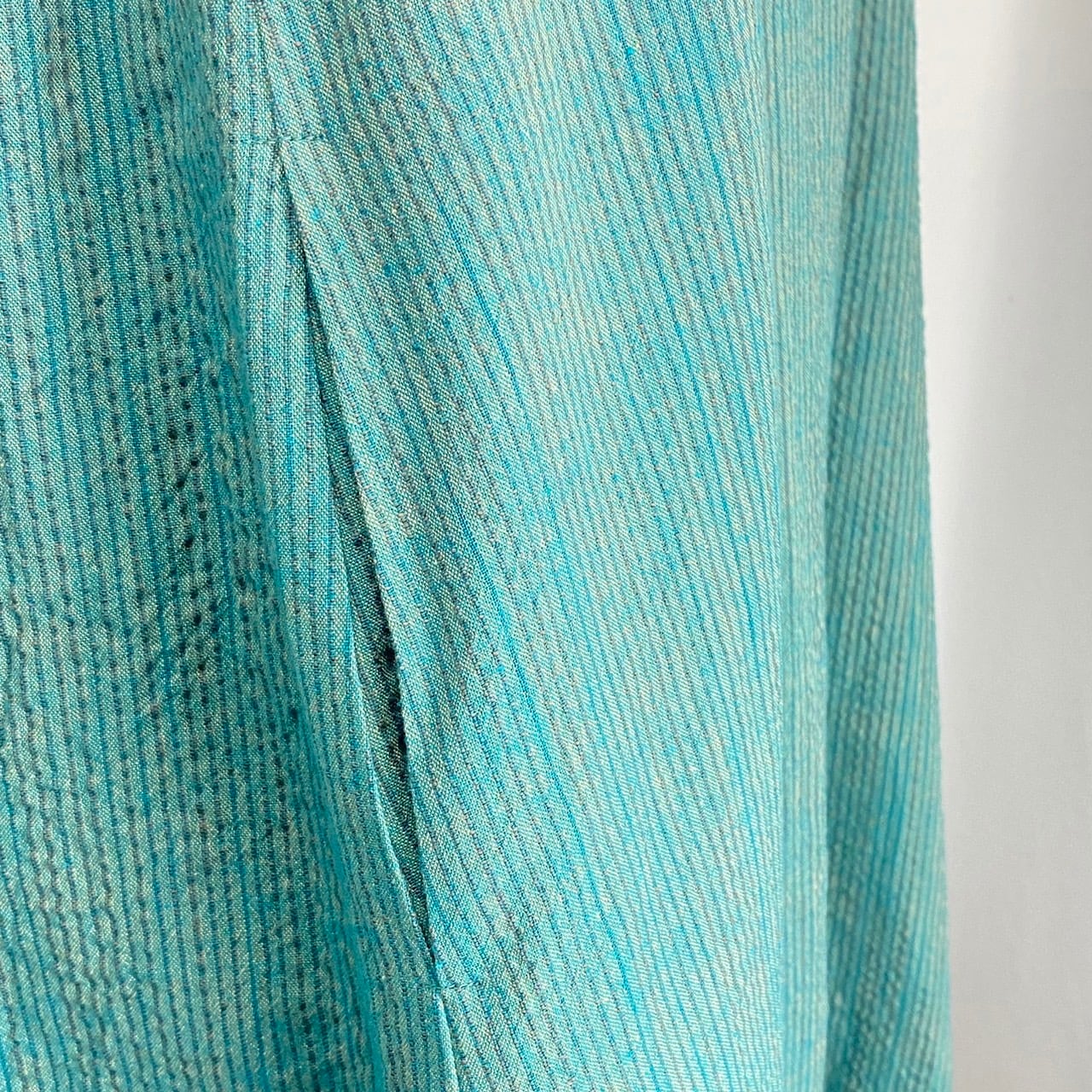 242010　サイドギャザーワンピース　5カラー　遠州織り　逆スラブストライプ　薄手