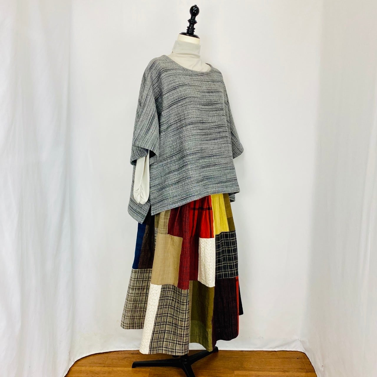 254012  Newゆったりポンチョ　3カラー　遠州二重織