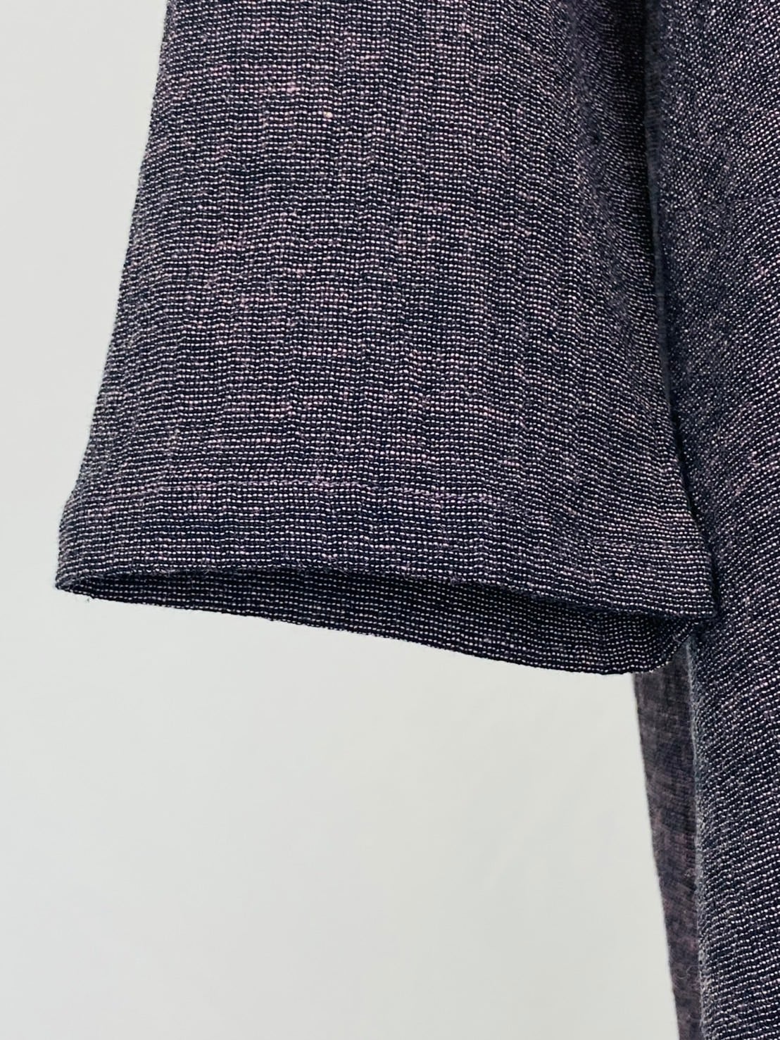 252101  ひねり襟のチュニック　遠州織物　先染め楊柳