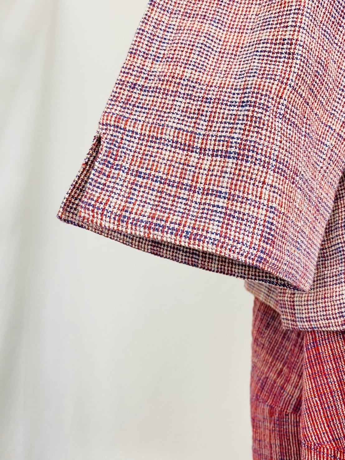 251021　ノーカラーショートジャケット　2カラー　遠州織物　うすで縞