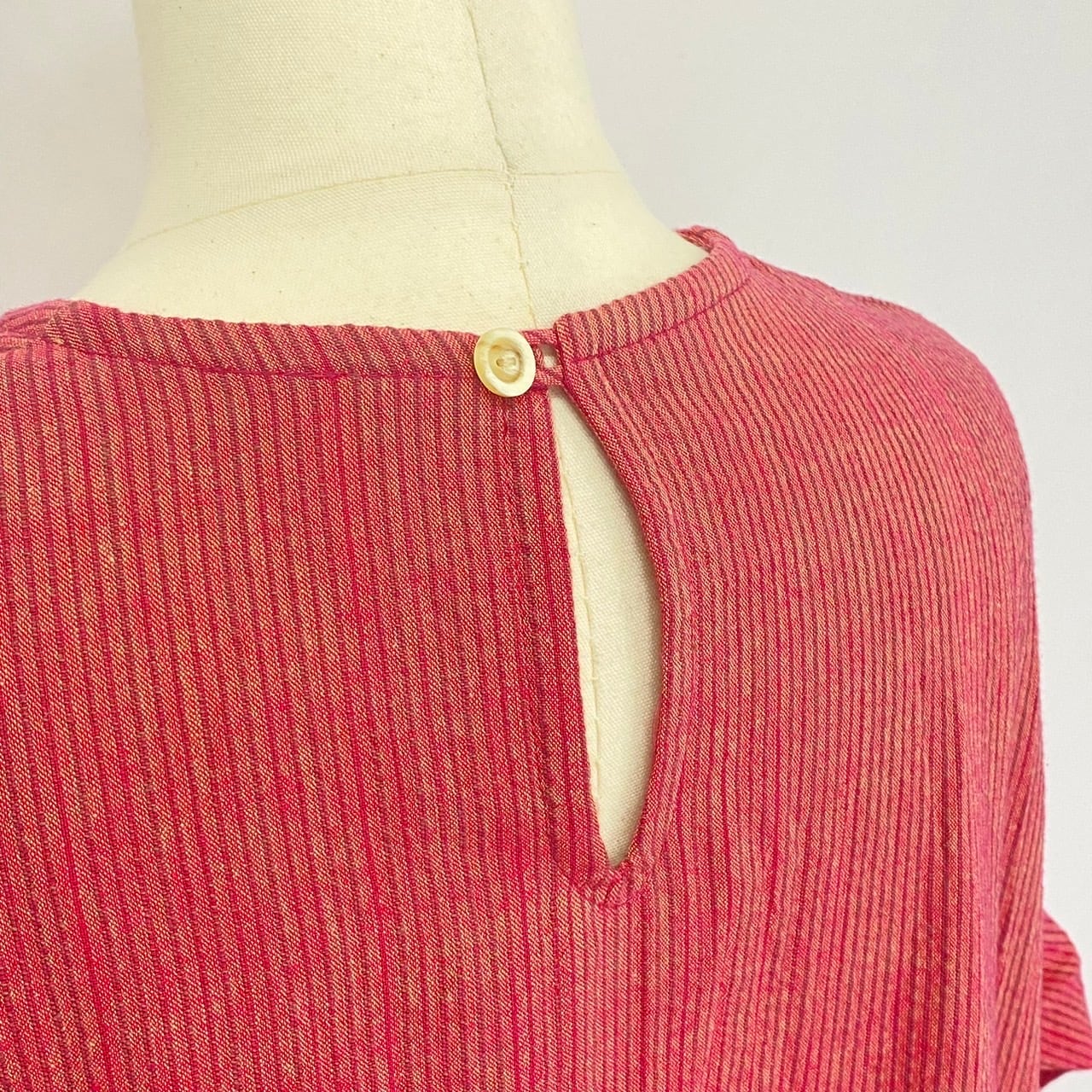 242010　サイドギャザーワンピース　5カラー　遠州織り　逆スラブストライプ　薄手