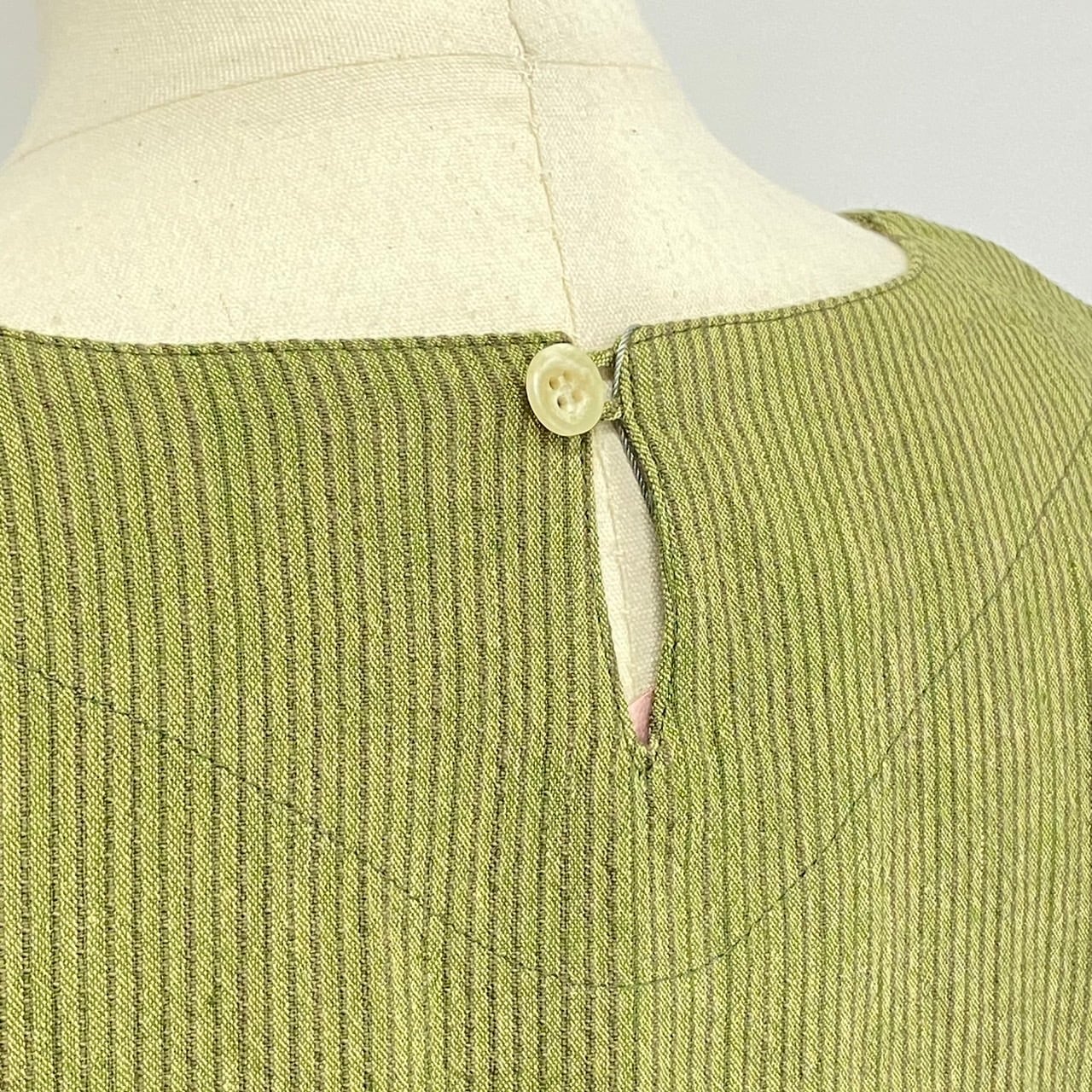 【再販】232011　切替えビッグワンピース　2カラー　遠州織物　逆スラブストライプ　薄手