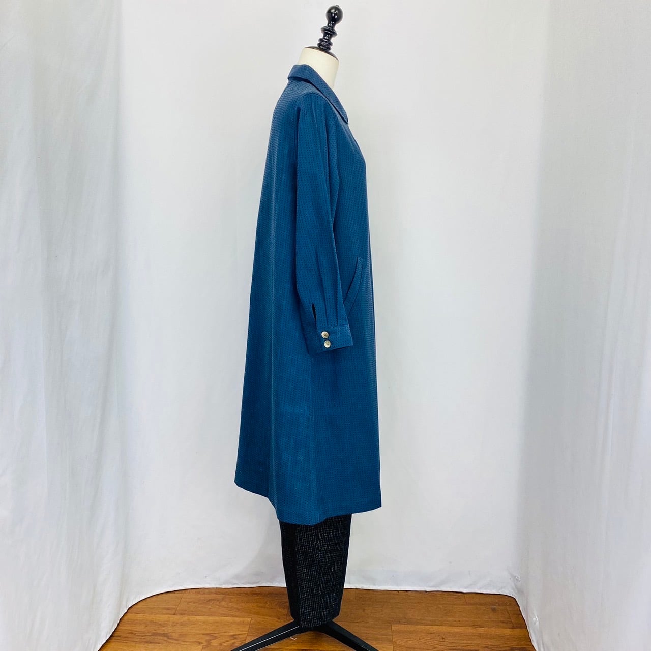 212013　シャツコートワンピース　3カラー　安曇野染め　刺し子