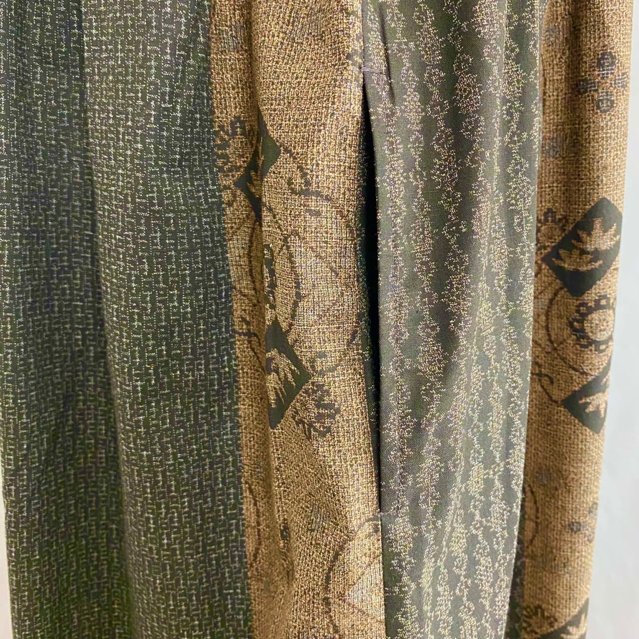 246013  ウエストギャザージャンパースカート　2カラー　安曇野染絣　大島紬柄