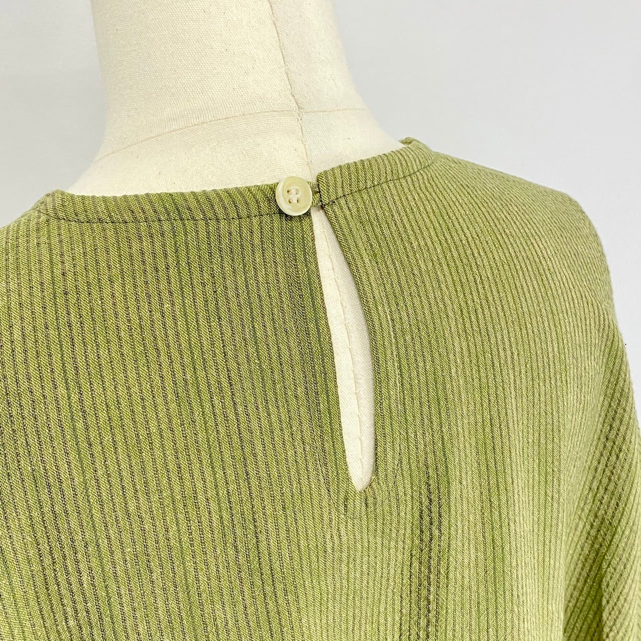 242010　サイドギャザーワンピース　5カラー　遠州織り　逆スラブストライプ　薄手