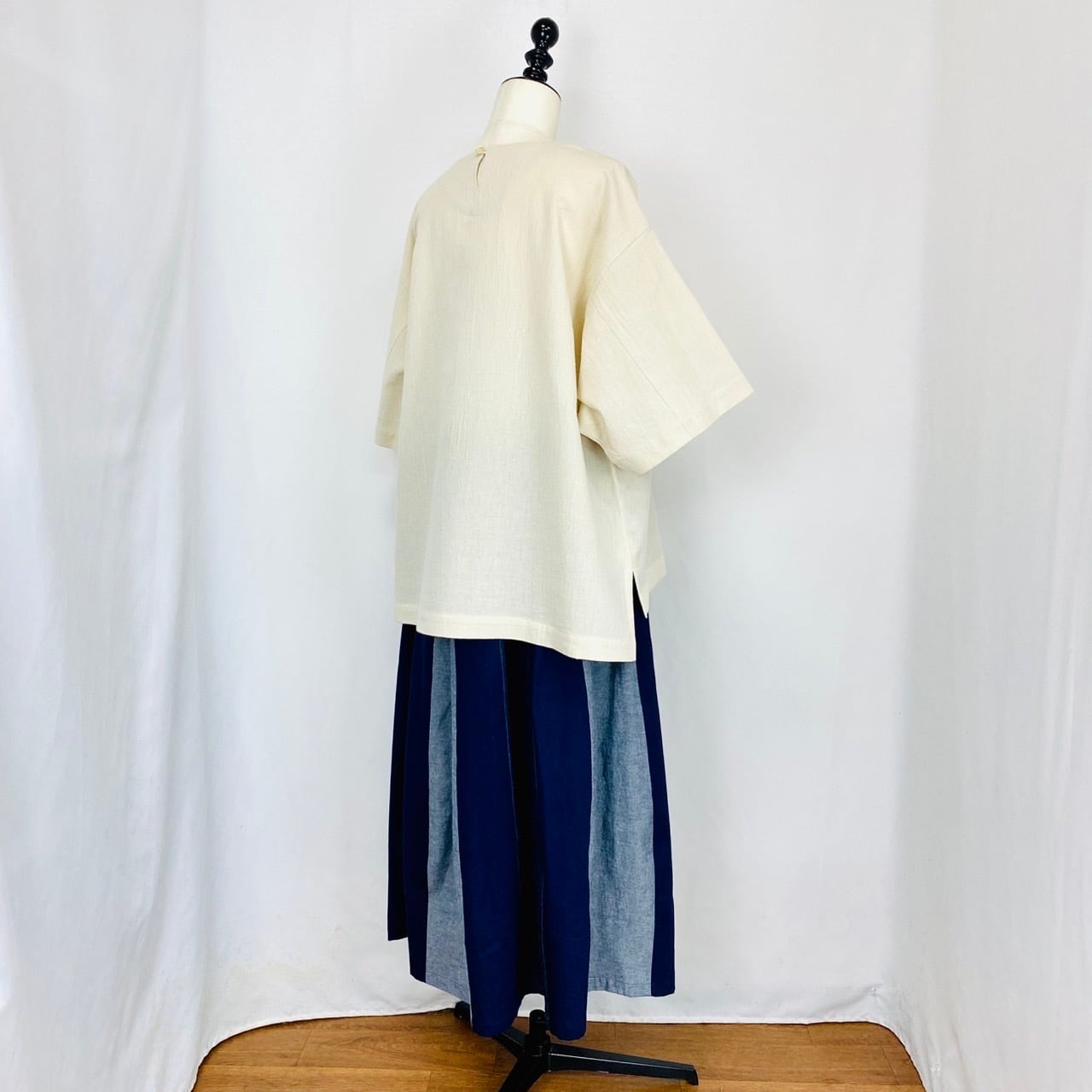 205047　16枚はぎバルーンスカート　岡山デニム