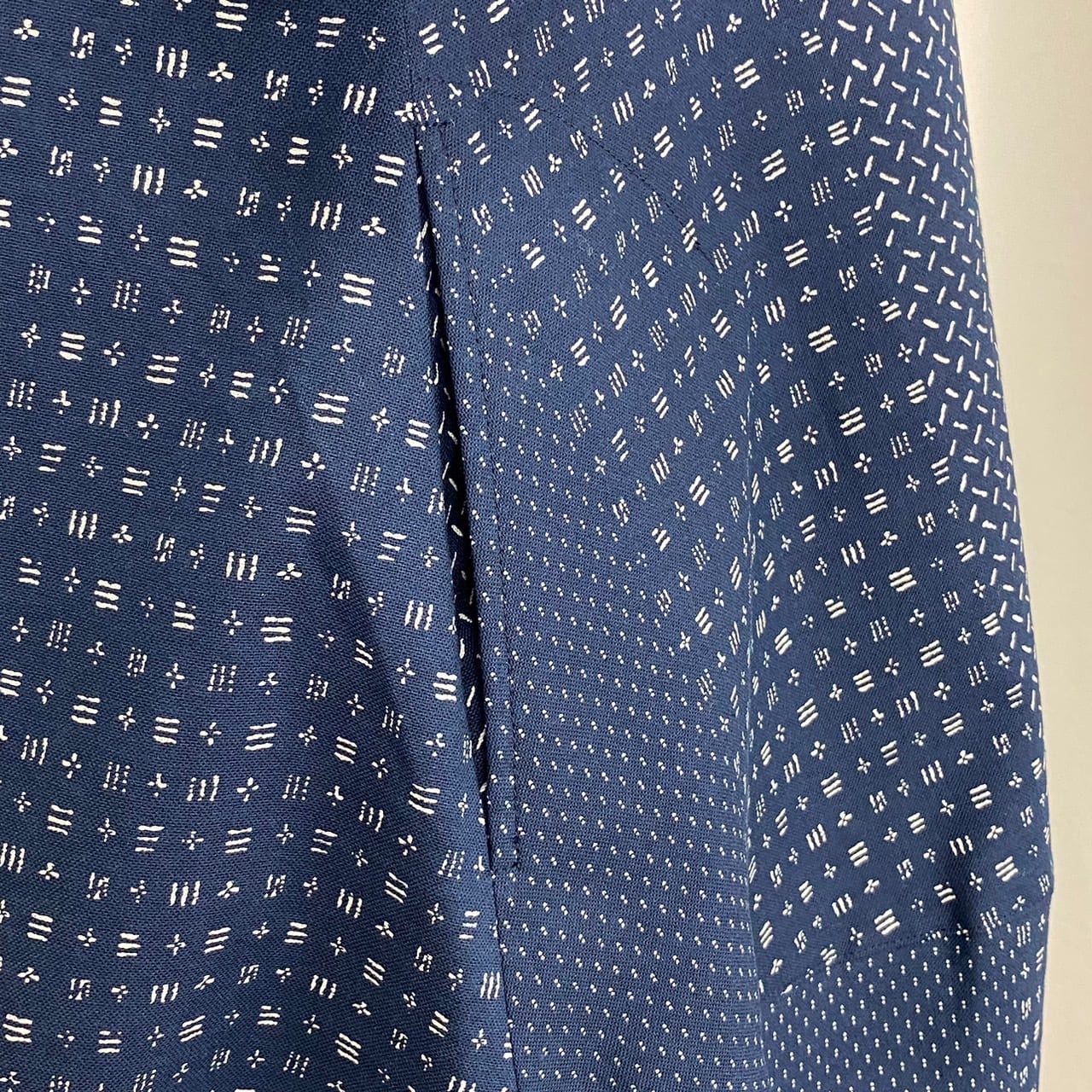 2320133   切替えビッグワンピース　2カラー　安曇野染絣　タテボーダー