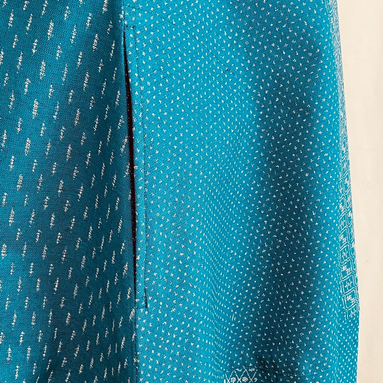 2320133   切替えビッグワンピース　2カラー　安曇野染め　絣ボーダー