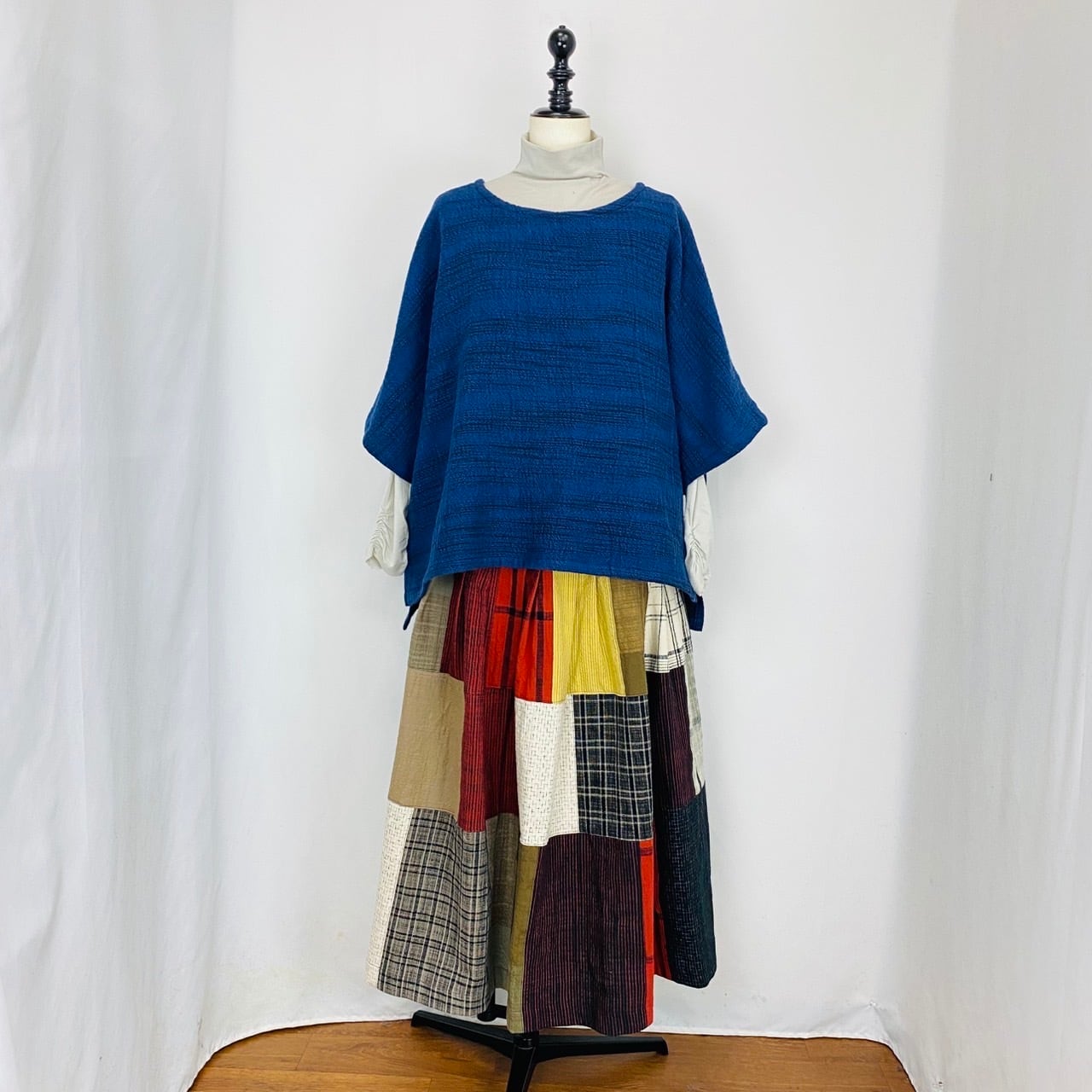 254012  Newゆったりポンチョ　3カラー　遠州二重織