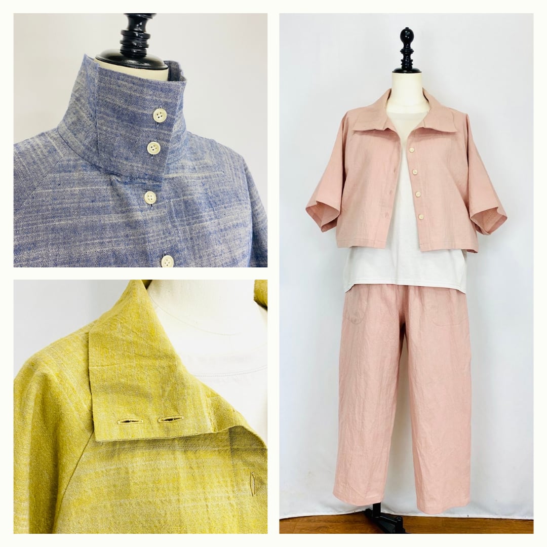 241011　ボレロ風ジャケット　3カラー　遠州織物　うすで逆スラブ